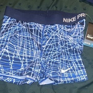 Nike Pro Blue Patterned Shorts